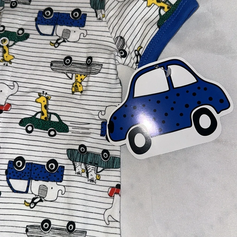 3 to 6 month Baby Boy Romper‎ Giraffe Elephant One Piece Outfit NWT